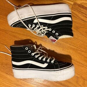 Vans Kids Black sk8-hi platform shoes
